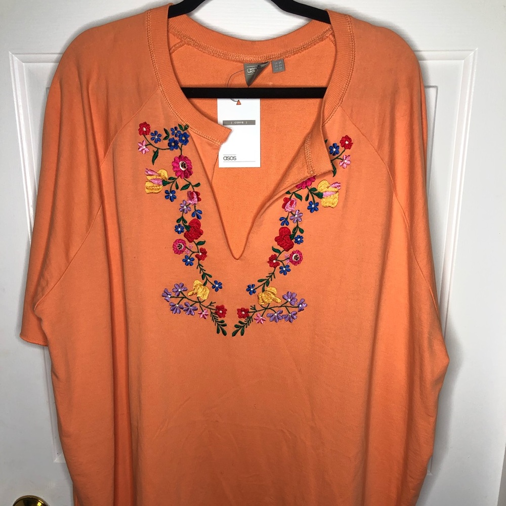 *BRAND NEW* ASOS oversized t-shirt dress with embroidery